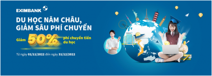 Giảm ngay 50% phí chuyển tiền du học dành cho chủ thẻ Eximbank