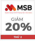 Giảm 20% Khi Thanh Toán Bằng Thẻ Quốc Tế MSB Trên Shoppe