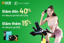 Elite Fitness giảm 40% khi mua gói hội viên tại Elite Fitness dành cho thẻ tín dụng OCB