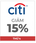 Thẻ quốc tế Citi Bank giảm 15% khi thanh toán trên Shopee