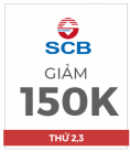 Giảm 150.000 Khi Thanh Toán Bằng Thẻ Quốc Tế SCB Trên Shoppe