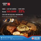 Korean Grill tặng 05 set thịt nướng trị giá 500k hoặc giảm 35% cho chủ thẻ SCB