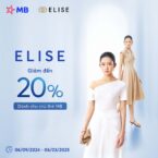 Giảm đến 20% cho khách hàng là chủ thẻ MB tại hệ thống cửa hàng ELISE