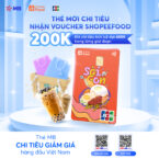 Tặng voucher 200K cho chủ thẻ MB JCB Hi ShopeeFood chi tiêu tích luỹ đạt 600K