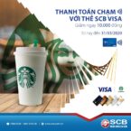 Starbucks giảm 10.000 đồng cho chủ thẻ SCB