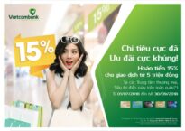 Hoàn tiền 15% khi chi tiêu bằng thẻ tín dụng Vietcombank