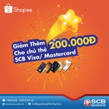 Shopee giảm 20% cho chủ thẻ SCB