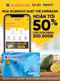 Hoàn 50% cho chủ thẻ Agribank khi thanh toán tại Vinmart