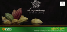 Ưu đãi 10% khi thanh toán bằng thẻ OCB tại Chocolate Legendary